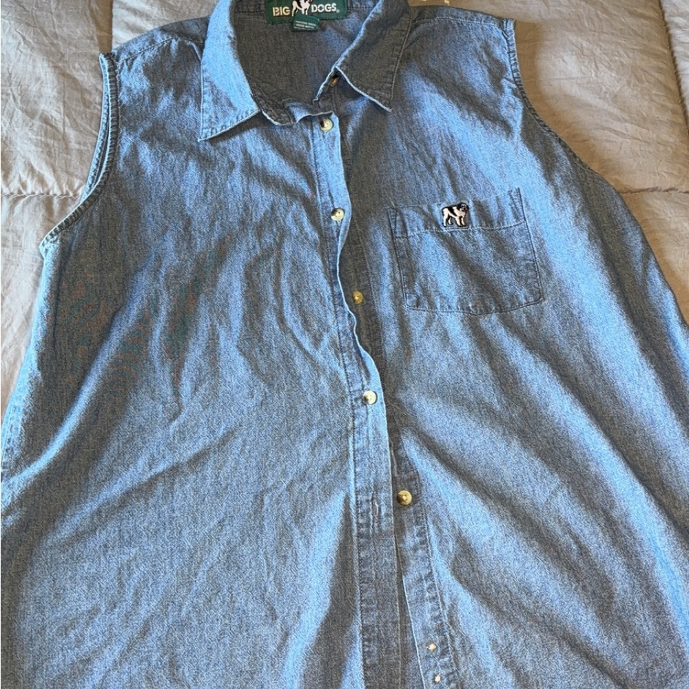 Big Dogs Light Blue Sleeveless Men's Shirt